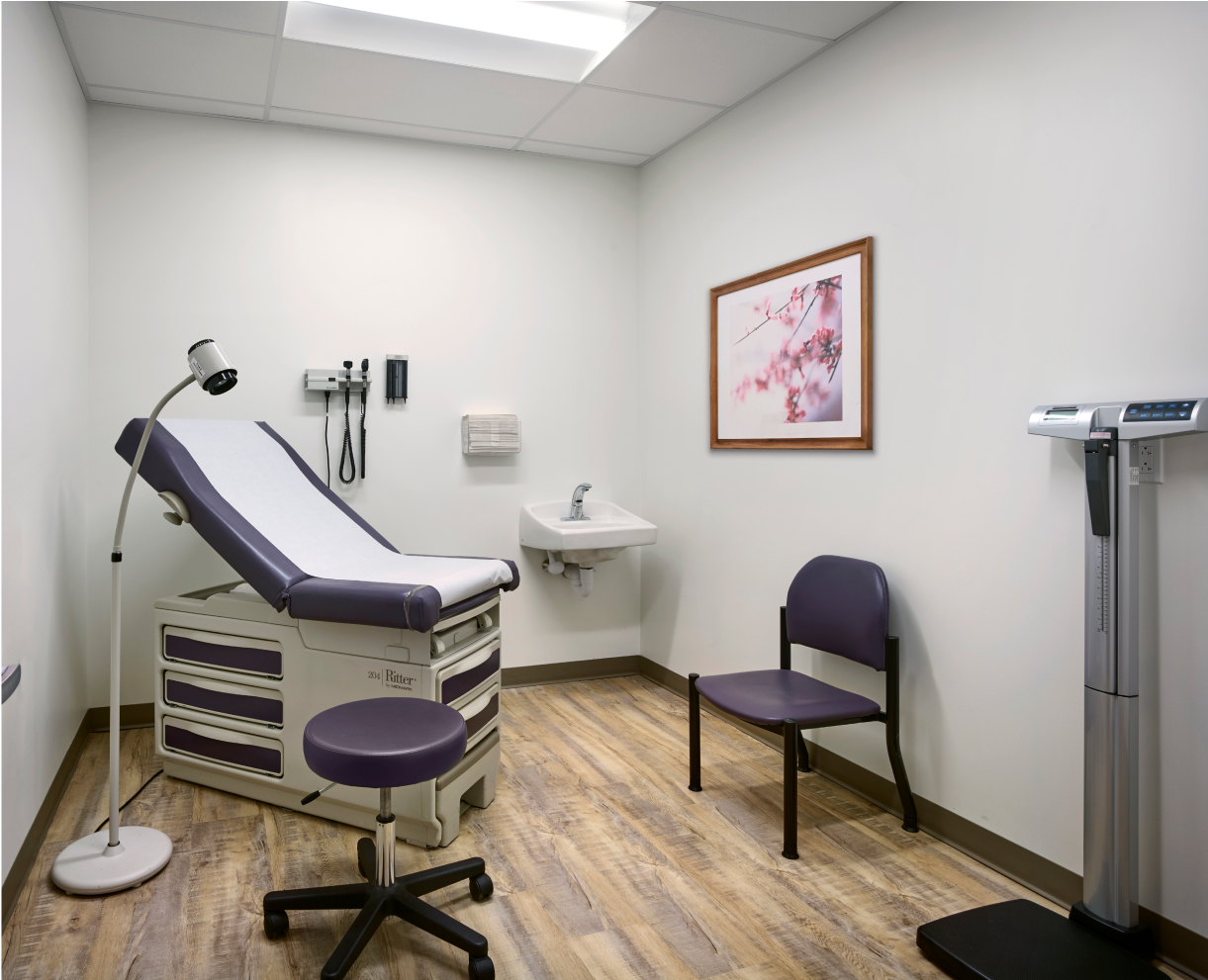 Mazzoni center exam room with medical equipment