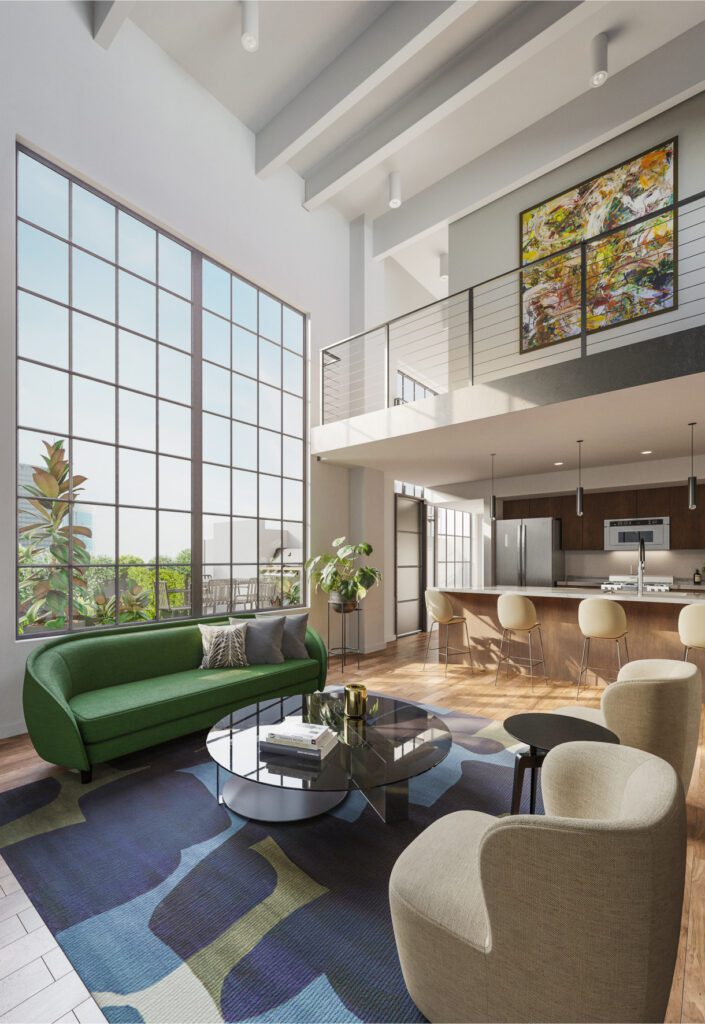 Tidewater duplex-living room and kitchen